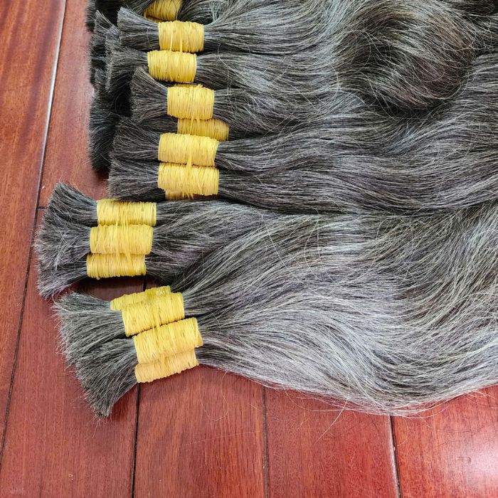 Grey raw human hair 2