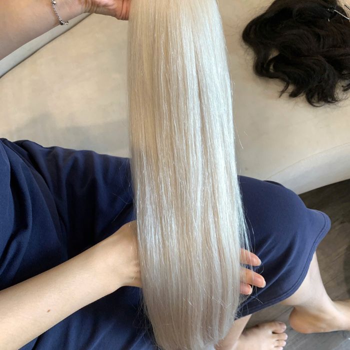 Bulk hair light grey color 2